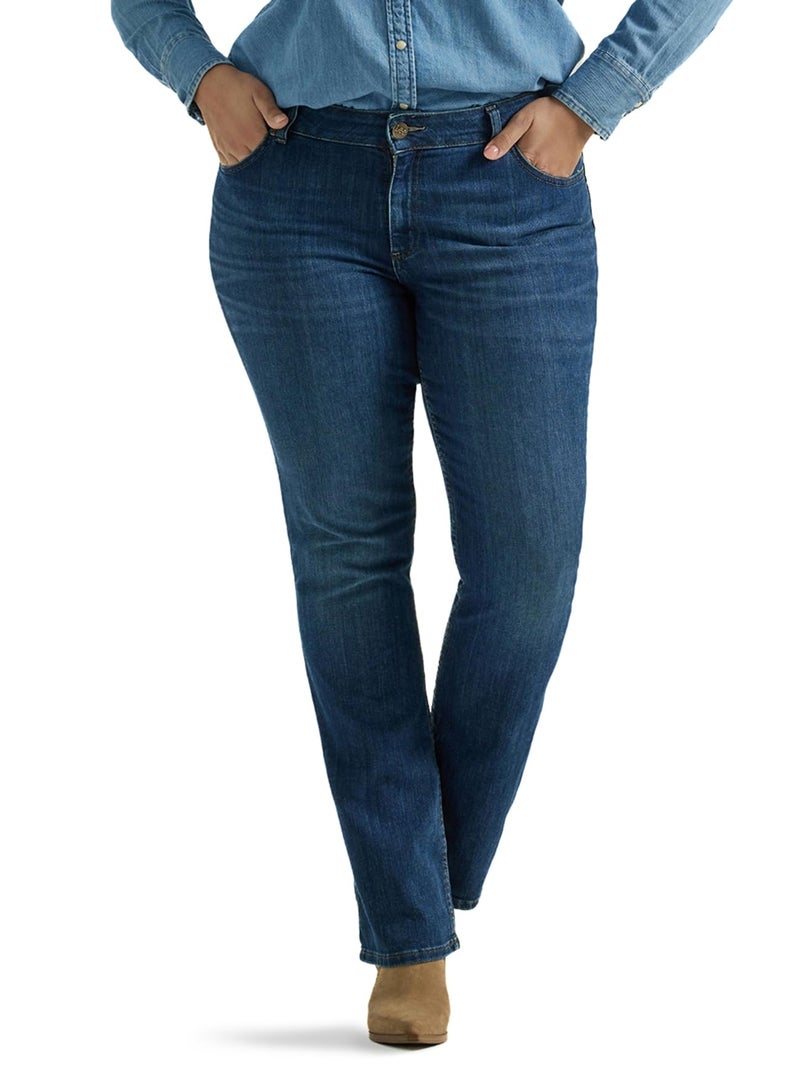Lee Women's Legendary Mid Rise Bootcut Jean, Compass, 18 Short - Image 1