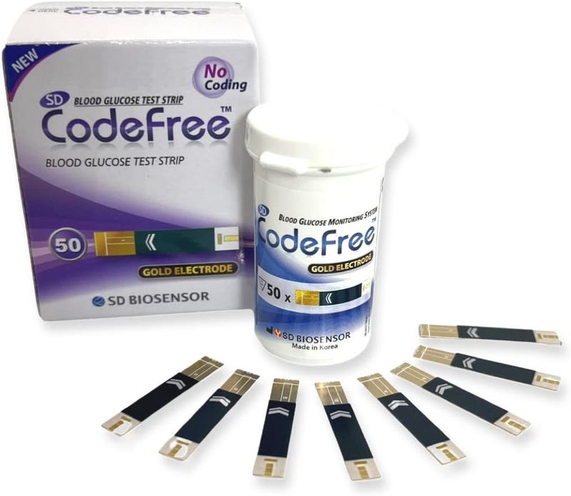 Codefree SD Biosensor 100 Strips Sd Codefree Blood Glucose MonitorMonitoring TestTesting Kit Replacement Strips Yes  I Have Diabetes - Image 1