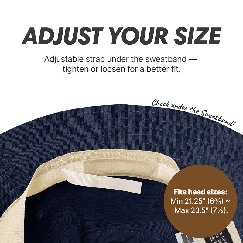 CHOK.LIDS Hot Summer Bucket Hat - Trendy Cotton Sun Hat for Beach, Golf, Fishing - Fun Outdoor Vacation Boonie for Men and Women (Navy.) - Image 2