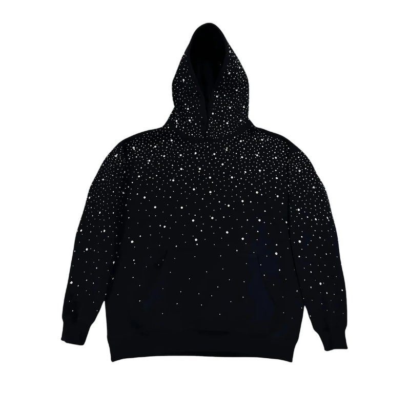 Rhinestone Star Zip-Up Hoodie, Street Style, Wholesale - Image 1