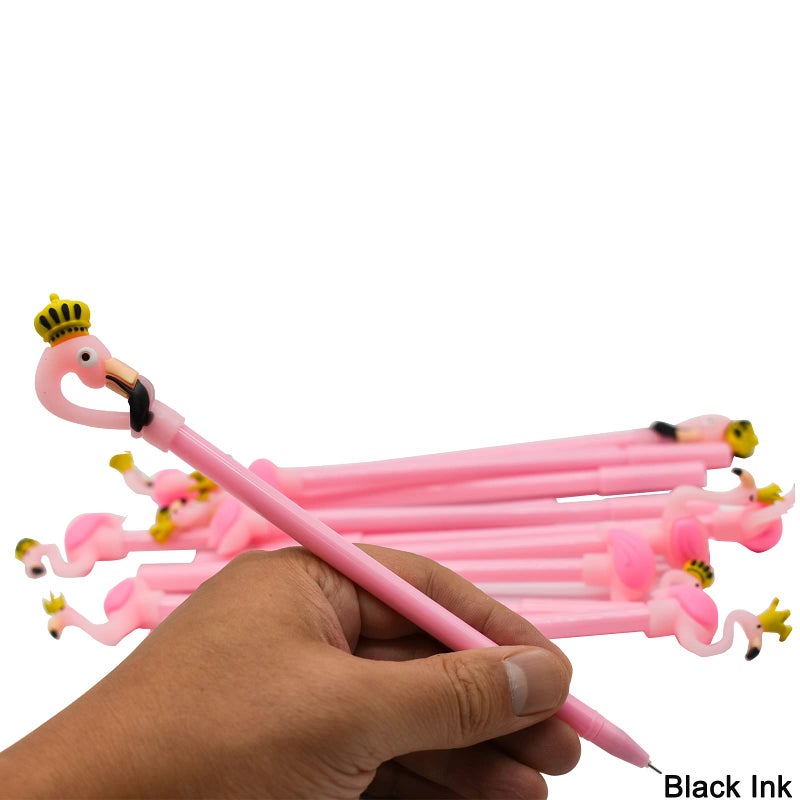 Maydahui 28 PCS Crown Flamingo Shaped Rollerball Pen Black Gel Ink Pens Cute Animal Design for Office School Home - Image 5
