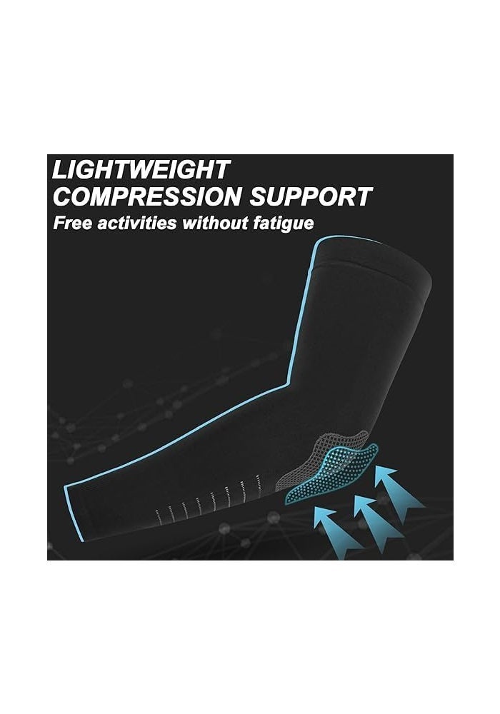 4 Pairs UV Sun Protection Arm Sleeves for Men and Women, UPF 50+ Cooling Compression Sleeves - Image 5