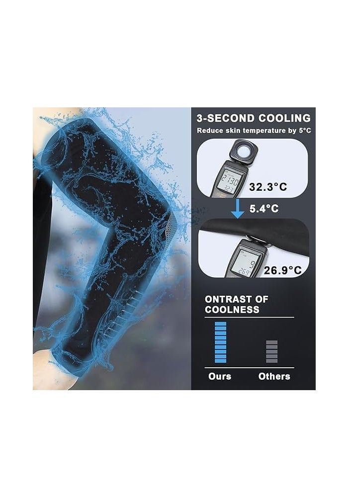 4 Pairs UV Sun Protection Arm Sleeves for Men and Women, UPF 50+ Cooling Compression Sleeves - Image 4