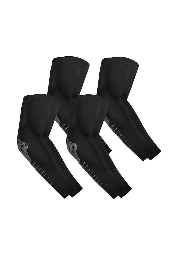 4 Pairs UV Sun Protection Arm Sleeves for Men and Women, UPF 50+ Cooling Compression Sleeves - Image 1