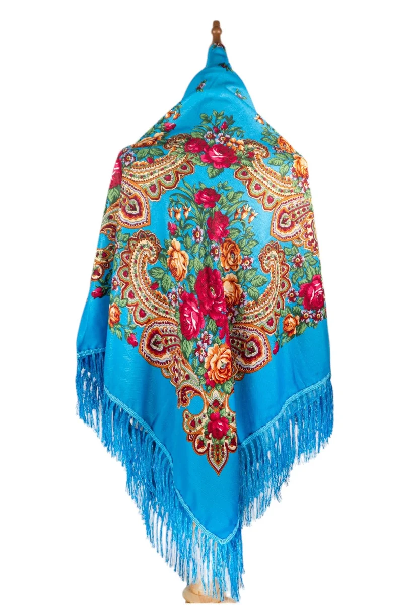 D'daniela  Mariya Women's Eastern European Cotton Tassel Shawl for Women | Best Price UAE