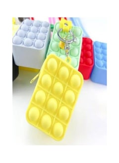 Generic "Innovative Silicone Fidget Keychain for Stress Relief, Pop It Bubbles (Yellow)."  - Image 3
