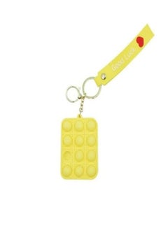 Generic "Innovative Silicone Fidget Keychain for Stress Relief, Pop It Bubbles (Yellow)."  - Image 4