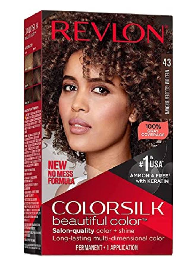 Revlon ColorSilk Hair Color [43] Medium Golden Brown 1 ea (Pack of 6) - Image 2