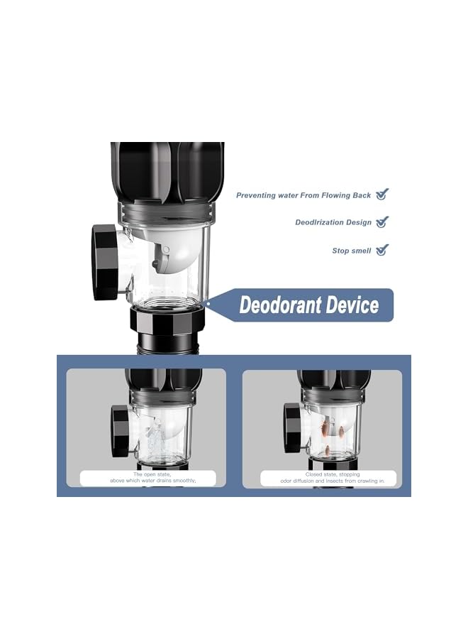 The Bros Siphon with Drain Fitting without Overflow for Sink, Universal Tubular Siphon for Washbasin, Universal Siphon with Cleaning Opening and Drain Valve, Brass Syphon Siphon Pop Up Drain Fitting - Image 2