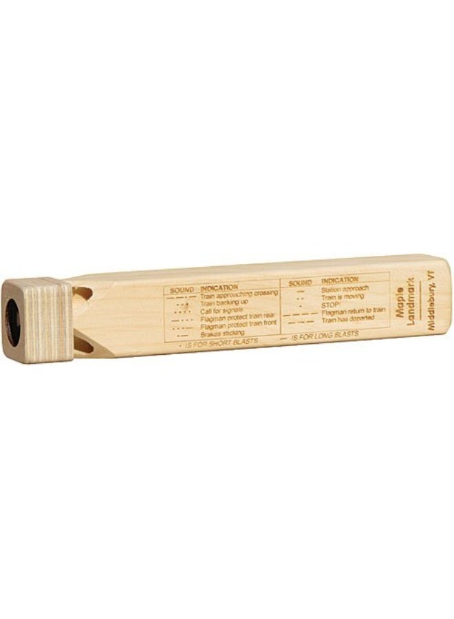 Maple Landmark Wooden Train Whistle with Blast Chart - Made in USA - Image 1