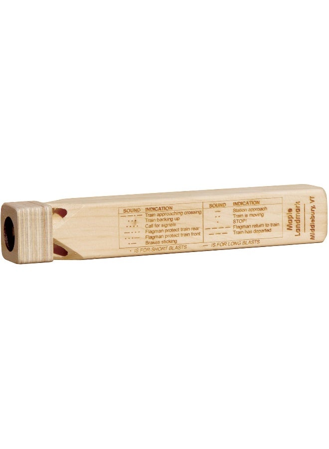 Maple Landmark Wooden Train Whistle with Blast Chart - Made in USA - Image 2