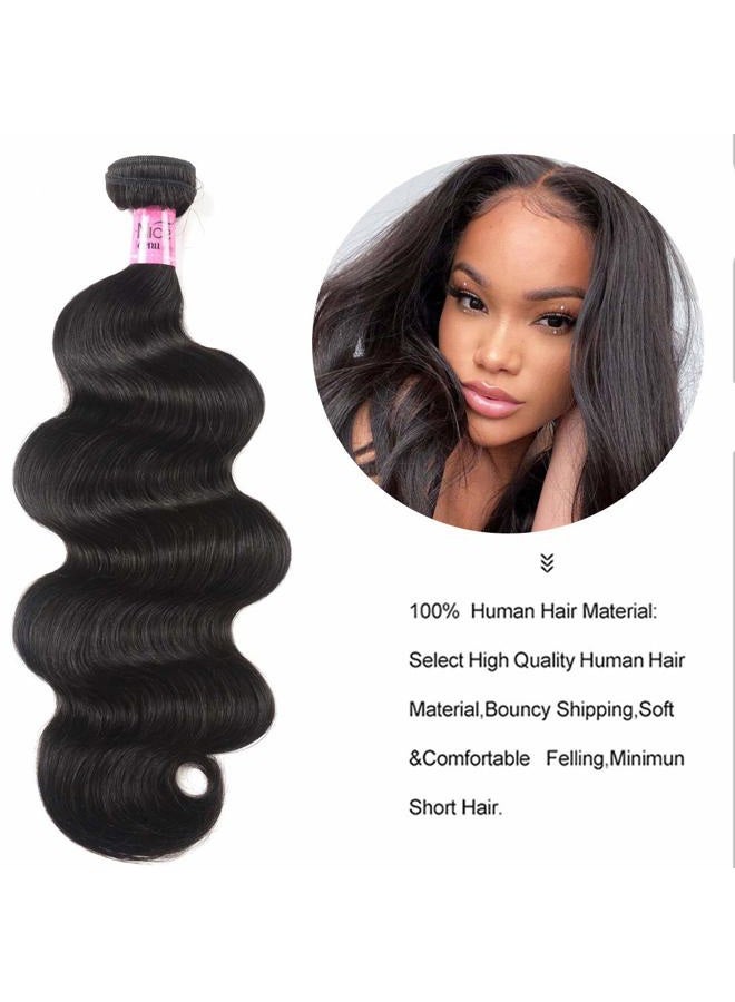 VEZE شعر UNice البرازيلي بتقنية الجسم الموجي - حزمة واحدة من شعر الإنسان 100% غير معالجة من شعر العذراء - إكسسوارات شعر بلون أسود طبيعي يمكن صبغها وتفتيحها بطول 16 بوصة - Image 5