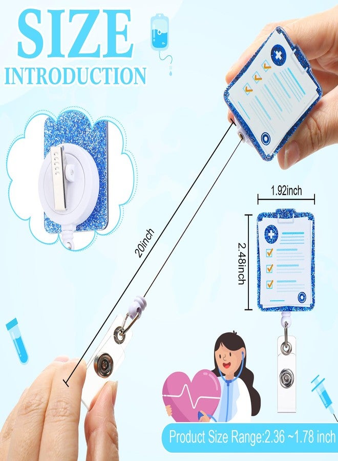 Quelay 18 Pcs Funny Nurse Badge Reel Acrylic Nursing Badge Holders Retractable Medical Reels Holders Cute ID Name Holder Clips for Nurses Student Doctor Office Gift Supplies (Anatomy & Med Gear) - Image 3