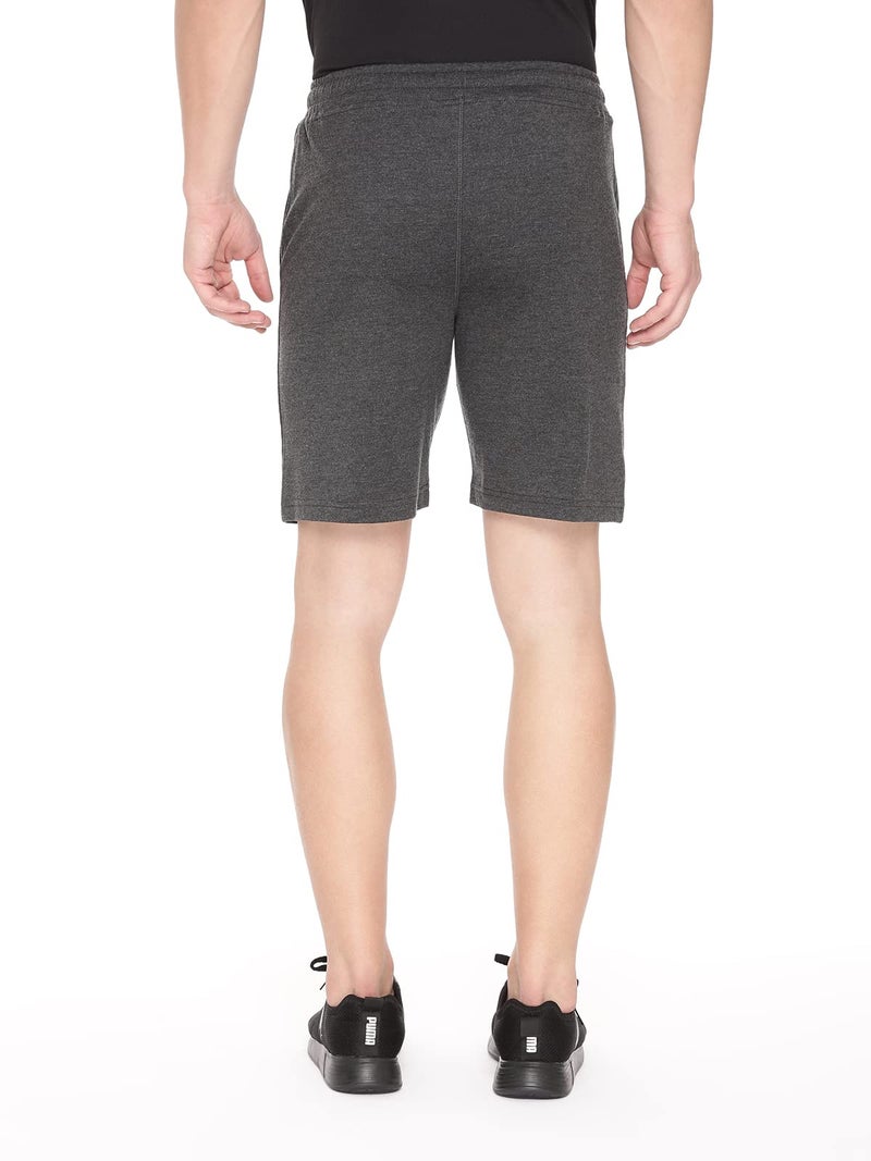 Pepe Jeans Athleisure Men Knit Cotton Stretch Shorts | Breathable Cotton Jersey, Gym and Casual Wear | with Drawstring and Zip Pocket in Black Melange - L - Image 3