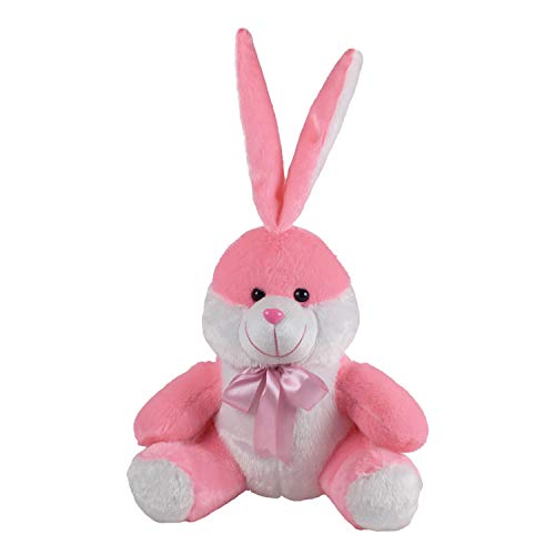 Ultra 11 inch Sitting Bunny Fully Stuffed Soft Premium Plush Toy for Kids in Pink | Snuggling and Playtime | Animal Toy | Birthday Gift | Anniversary | Christmas | Diwali | Home Decor - Image 1