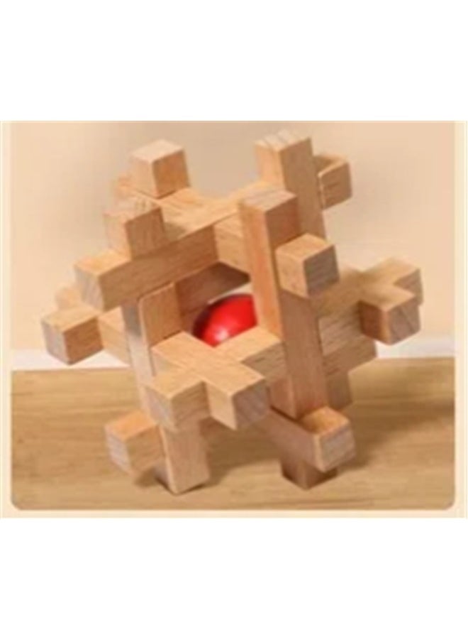yongsheng Wooden Kong Mingluban Lock Stacking Blocks， Cubes Wooden Intelligence Locks for Boys and Girls Adults Present Package for Ages  - Image 4