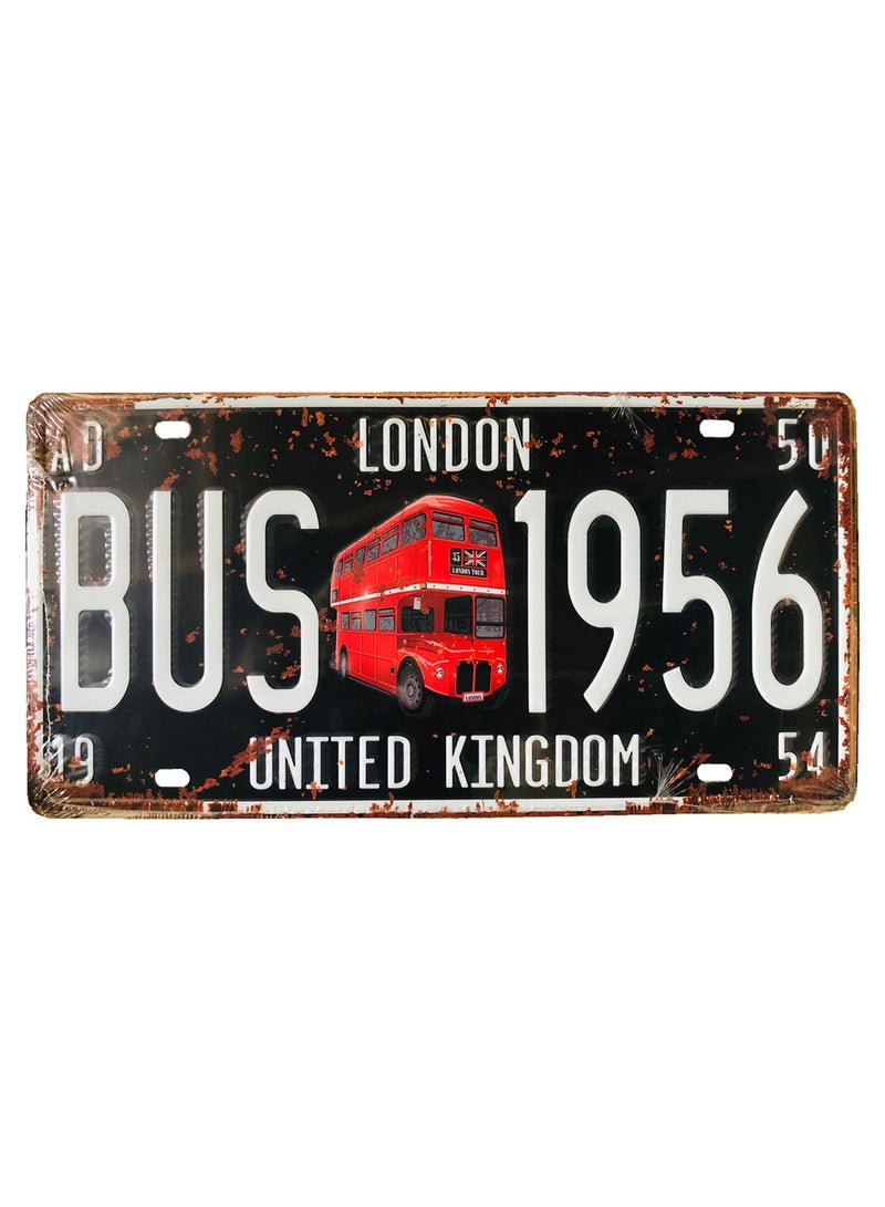 LINGWEI 6PCS Metal Wall Plate Tin Sign Metal Poster Plate Painted Modern Design Car Plate Tin Metal Wall Art Signs Cafe Thick Tinplate Wall Decoration Print Poster - Image 1