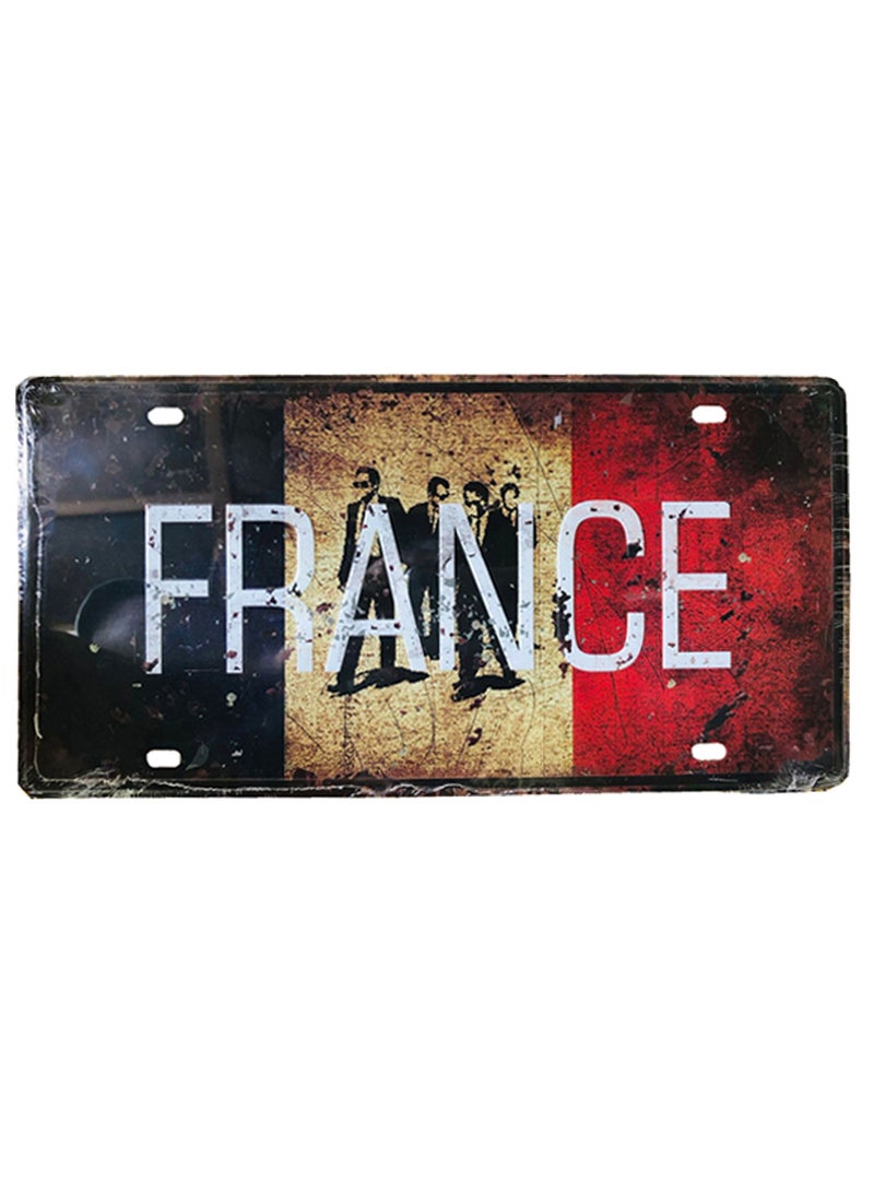 LINGWEI 6PCS Metal Wall Plate Tin Sign Metal Poster Plate Painted Modern Design Car Plate Tin Metal Wall Art Signs Cafe Thick Tinplate Wall Decoration Print Poster - Image 2