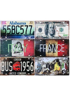 LINGWEI Metal Wall Plate Tin Sign Metal Poster Plate Painted Modern Design Car Plate Tin Metal Wall Art Signs Cafe Thick Tinplate Wall Decoration Print Poster  - Image 1