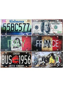 LINGWEI Metal Wall Plate Tin Sign Metal Poster Plate Painted Modern Design Car Plate Tin Metal Wall Art Signs Cafe Thick Tinplate Wall Decoration Print Poster  - Image 2
