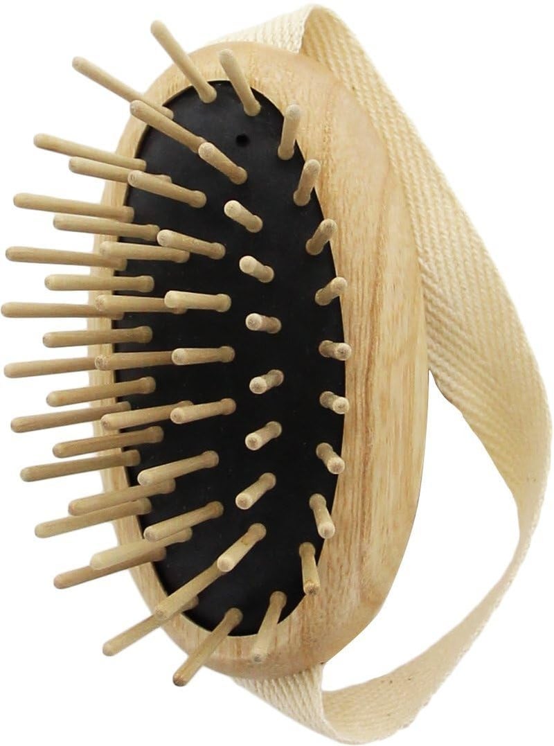 TEK  Scalp Massage Brush in Ash Wood with Strap Ideal for Washing Air and Application of AntiHair Loss Lotions 85 x 5 cm
