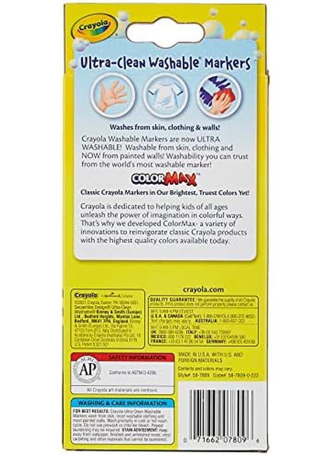 Crayola Ultra Clean Washable Markers Color Max Fine Line Classic 8 Pieces Multicolor 58 7809  - Image 2