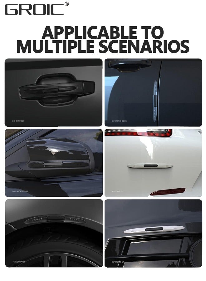 GROIC 4 Pcs Car Door Edge Guards Car Door Handle Stickers, 2 Roll Guard Sticker Molding Door Reflective Scratch Guard, Universal Anti-Collision Rubber and Hide Scratches DIY Installation for Car, SUV - Image 3