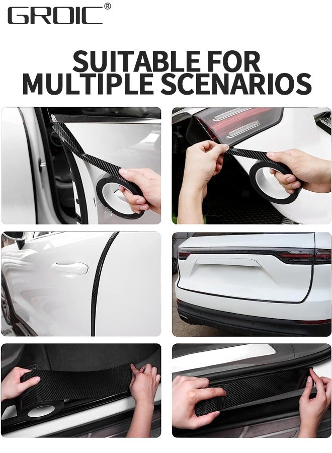 GROIC 4 Pcs Car Door Edge Guards Car Door Handle Stickers, 2 Roll Guard Sticker Molding Door Reflective Scratch Guard, Universal Anti-Collision Rubber and Hide Scratches DIY Installation for Car, SUV - Image 5