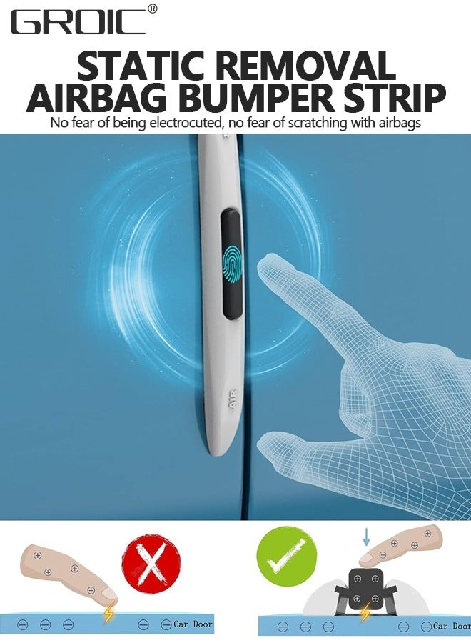 GROIC 4 Pcs Car Door Edge Guards Car Door Handle Stickers, 2 Roll Guard Sticker Molding Door Reflective Scratch Guard, Universal Anti-Collision Rubber and Hide Scratches DIY Installation for Car, SUV - Image 2