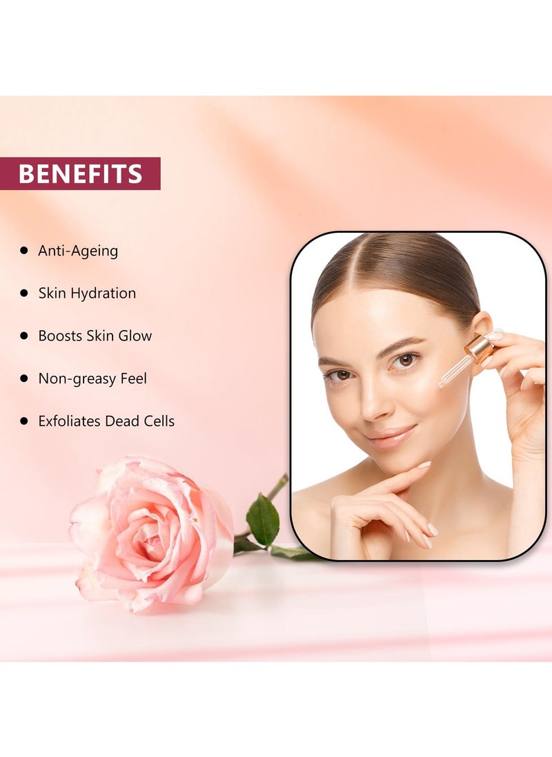 COLORS QUEEN Rose Face Serum 30ml Lightweight Non Greasy Niacinamide Anti Ageing Brightening Hydrating Glowing Skin All Skin Types  - Image 4