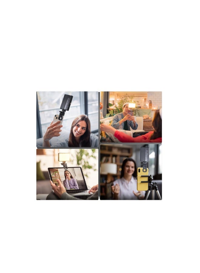 Rechargeable LED Selfie Phone Light with Clip – Adjustable Color Temperature 2500-9000K, 3000mAh Battery, High Color Accuracy, Dimmable – Ideal for Video Calls and Photography - Image 2