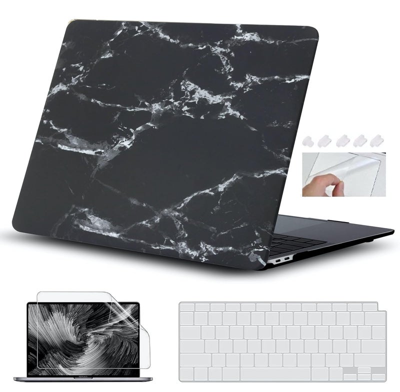 Gioia Bazaar Compatible with MacBook Air 15 inch Case Cover 2023 Release A2941 M2 Chip, Protective Plastic Hard Shell Case Cover (Marble Black White) - Image 1