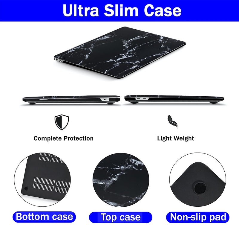 Gioia Bazaar Compatible with MacBook Air 15 inch Case Cover 2023 Release A2941 M2 Chip, Protective Plastic Hard Shell Case Cover (Marble Black White) - Image 3