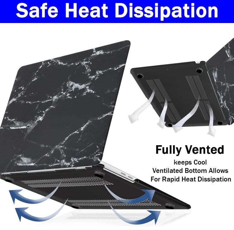 Gioia Bazaar Compatible with MacBook Air 15 inch Case Cover 2023 Release A2941 M2 Chip, Protective Plastic Hard Shell Case Cover (Marble Black White) - Image 5