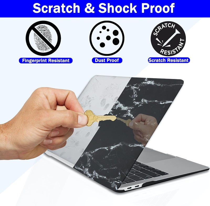 Gioia Bazaar Compatible with MacBook Air 15 inch Case Cover 2023 Release A2941 M2 Chip, Protective Plastic Hard Shell Case Cover (Marble Black White) - Image 4