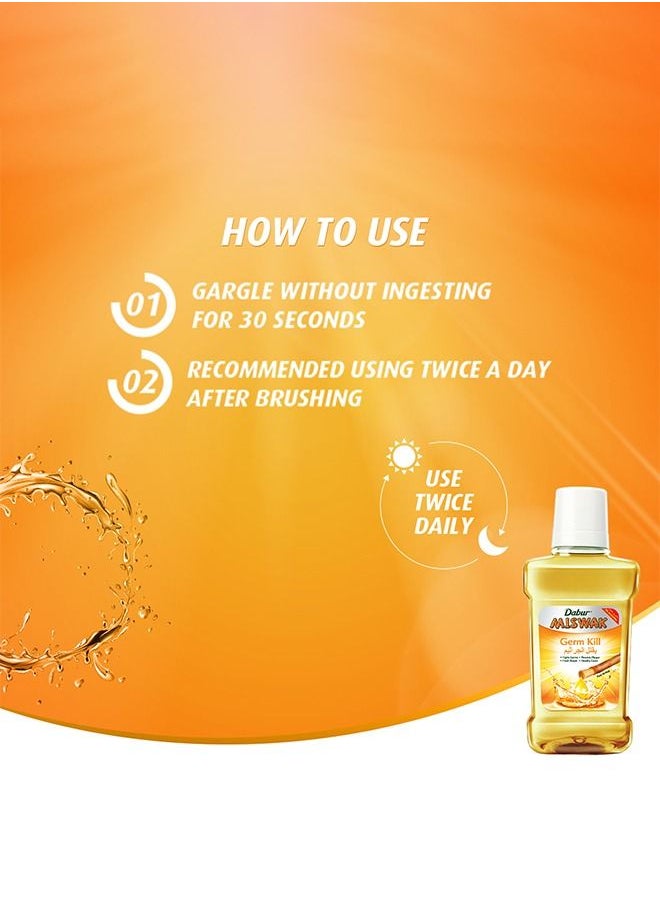 Dabur - Dabur Miswak Germ Kill Mouthwash | Enriched with Al Arak | Alcohol-Free | Removes Germs & Prevent Cavity | For Fresh Breath - 250ml - Image 1