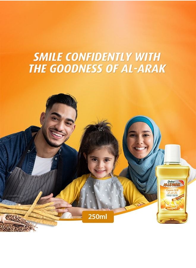 Dabur - Dabur Miswak Germ Kill Mouthwash | Enriched with Al Arak | Alcohol-Free | Removes Germs & Prevent Cavity | For Fresh Breath - 250ml - Image 1