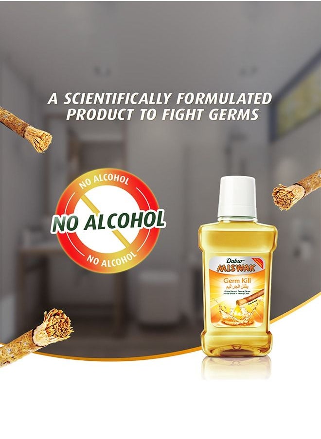 Dabur - Dabur Miswak Germ Kill Mouthwash | Enriched with Al Arak | Alcohol-Free | Removes Germs & Prevent Cavity | For Fresh Breath - 250ml - Image 1