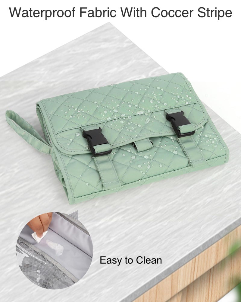 Relavel Travel Hanging Toiletry Bag For Men Women Travel Kit Shaving Bag Waterproof Large Makeup Bag Wash Bag Makeup Organizer Cosmetic Case For Bathroom Shower Green Pro - Image 5