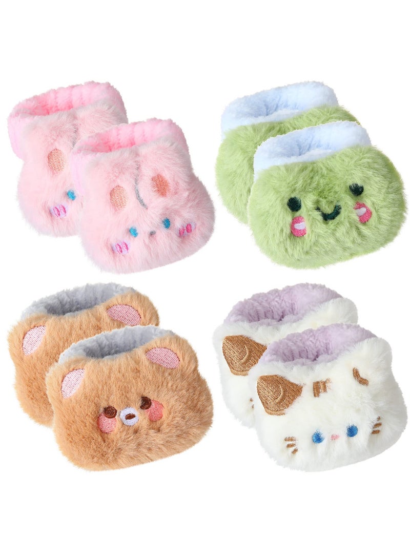 Excefore 4 PairsWristbands for Washing Face Cute Spa Face Washing Wristbands Adjustable Elastic Cartoon Absorbent Cat Wrist Wash Towels for Women Girls Kids Prevent Water from Spilling Down Your Arms - Image 1