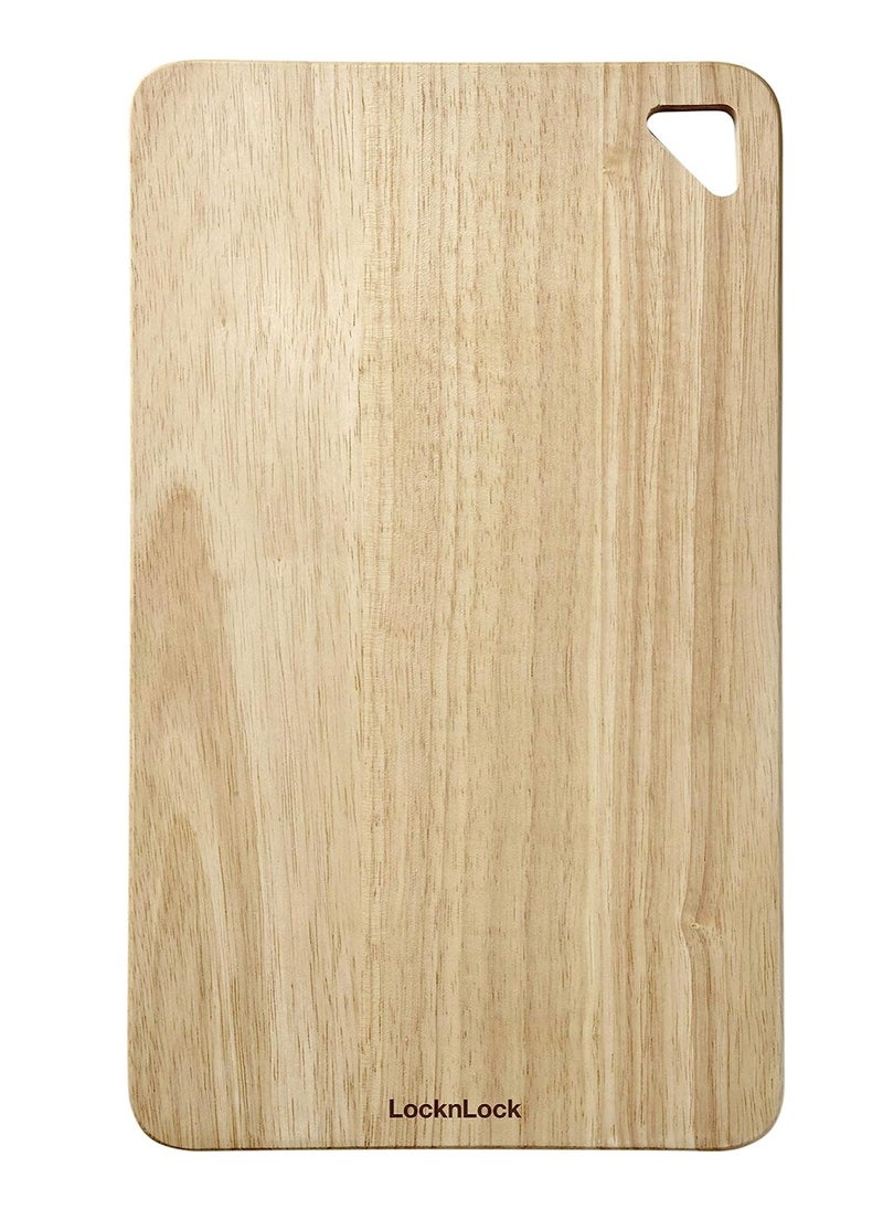 LOCK & LOCK LocknLock Medium Wooden Cutting Board - Durable Natural Rubber Wood with Hanging Hole  - Image 2