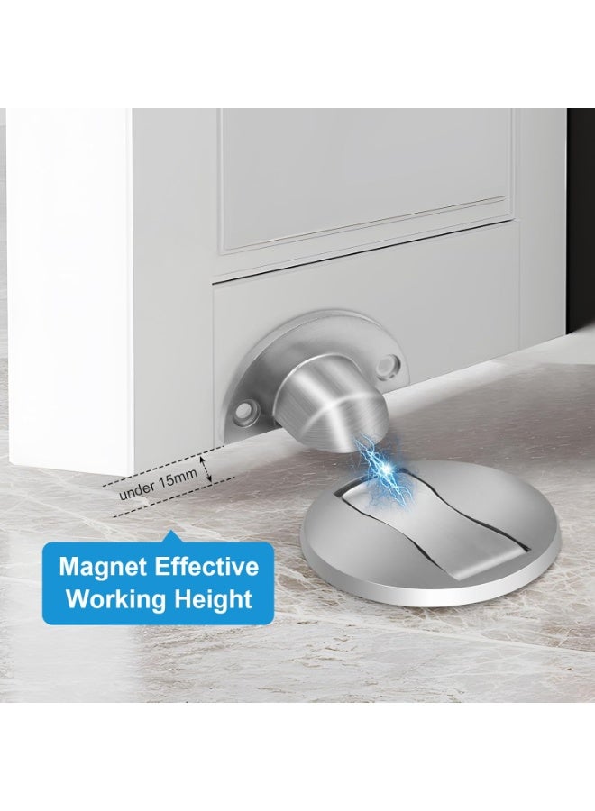 Bukela Door Stopper 2 Pack, Magnetic Door Stop, Floor Door Stoppers Magnetic, Self Adhesive, Stainless Steel Magnetic Door Catch Door Holder for Bottom of Door, Sliver - Image 4