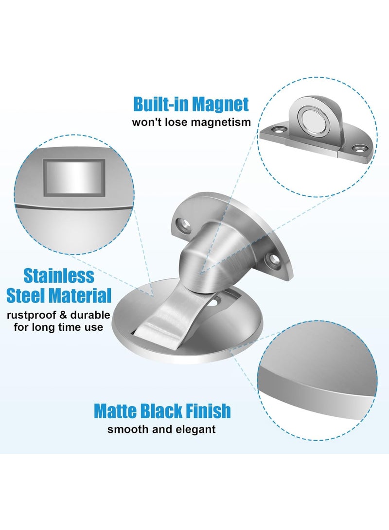 Bukela Door Stopper 2 Pack, Magnetic Door Stop, Floor Door Stoppers Magnetic, Self Adhesive, Stainless Steel Magnetic Door Catch Door Holder for Bottom of Door, Sliver - Image 3
