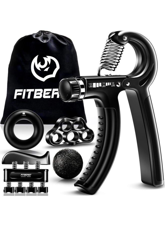FitBeast Grip Strengthener Forearm Strengthener Hand Grips Strengthener Kit - 5 Pack Adjustable Resistance - Image 1