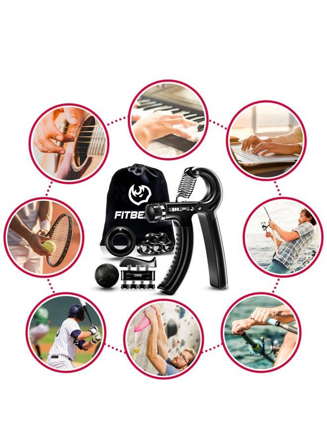 FitBeast Grip Strengthener Forearm Strengthener Hand Grips Strengthener Kit - 5 Pack Adjustable Resistance - Image 5