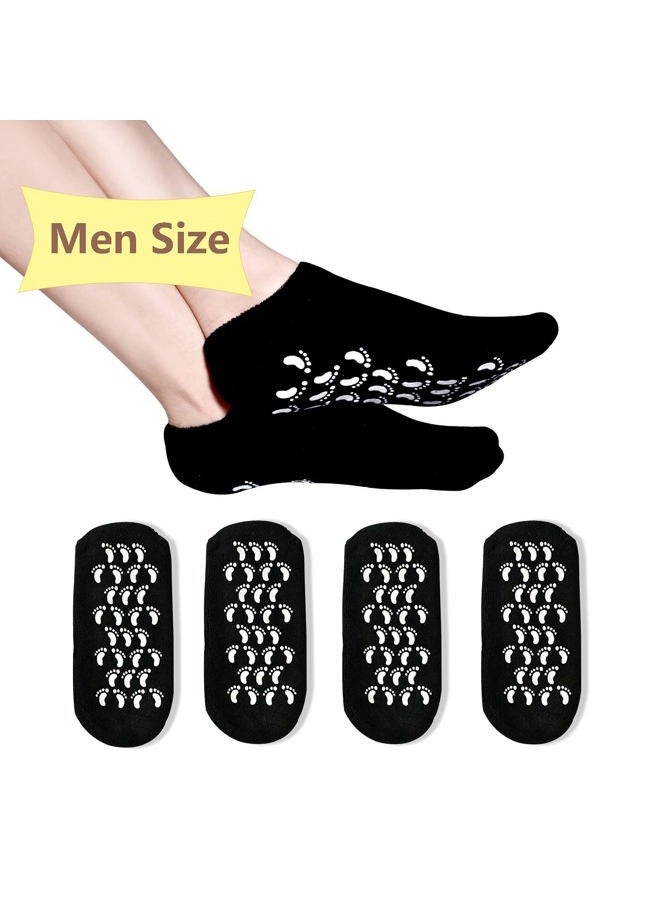 Pnrskter Moisturizing Socks, Gel Socks Soft Moisturizing Gel Socks, Gel Spa Socks for Repairing and Softening Dry Cracked Feet Skins (Men Size(Black)) - Image 1