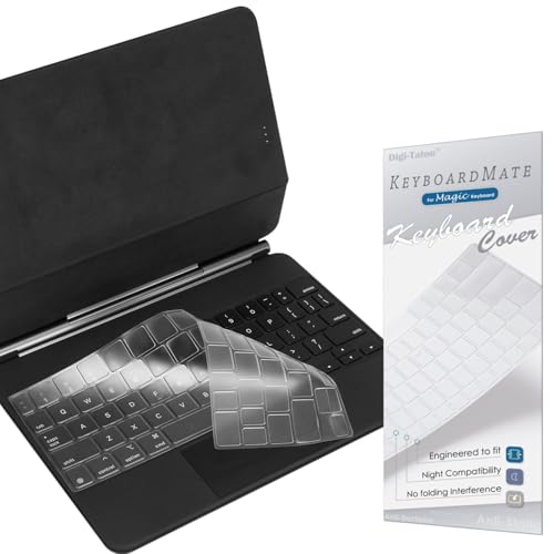 Digi-Tatoo [Without Function Keys] Keyboard Cover Compatible with 2024 Apple iPad Air 11 inch (M2)/ iPad Air (5th, 4th Gen)/ iPad Pro 11 inch (4th, 3rd Gen) Magic Keyboard - Clear TPU Material - Image 1
