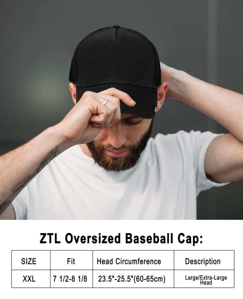 Ztl Oversize XXL Baseball Cap for Men, Extra Large Hat for Big Heads 23.6"-25.6", Plus Size Structured Mesh Dad Trucker Hats - Image 4