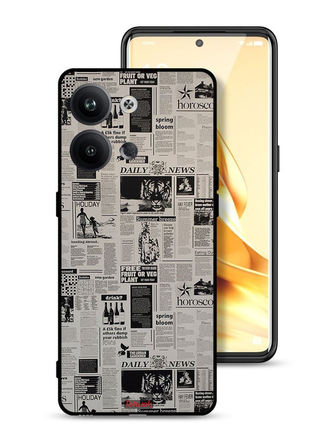 Tolwak Oppo Reno9 Pro 5G Protective Case Cover Newspaper Recording - Image 1