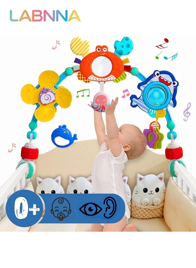 LABNNA Baby Stroller Arch Toy, Car Seat Toys, Adjustable Arch Stroller toy with Hanging Sensory Activity toys,fits on Baby Bouncer, Bassinet, Stroller, Crib and Car Seats for baby infant Boy Girl 0-18 Months - Image 2